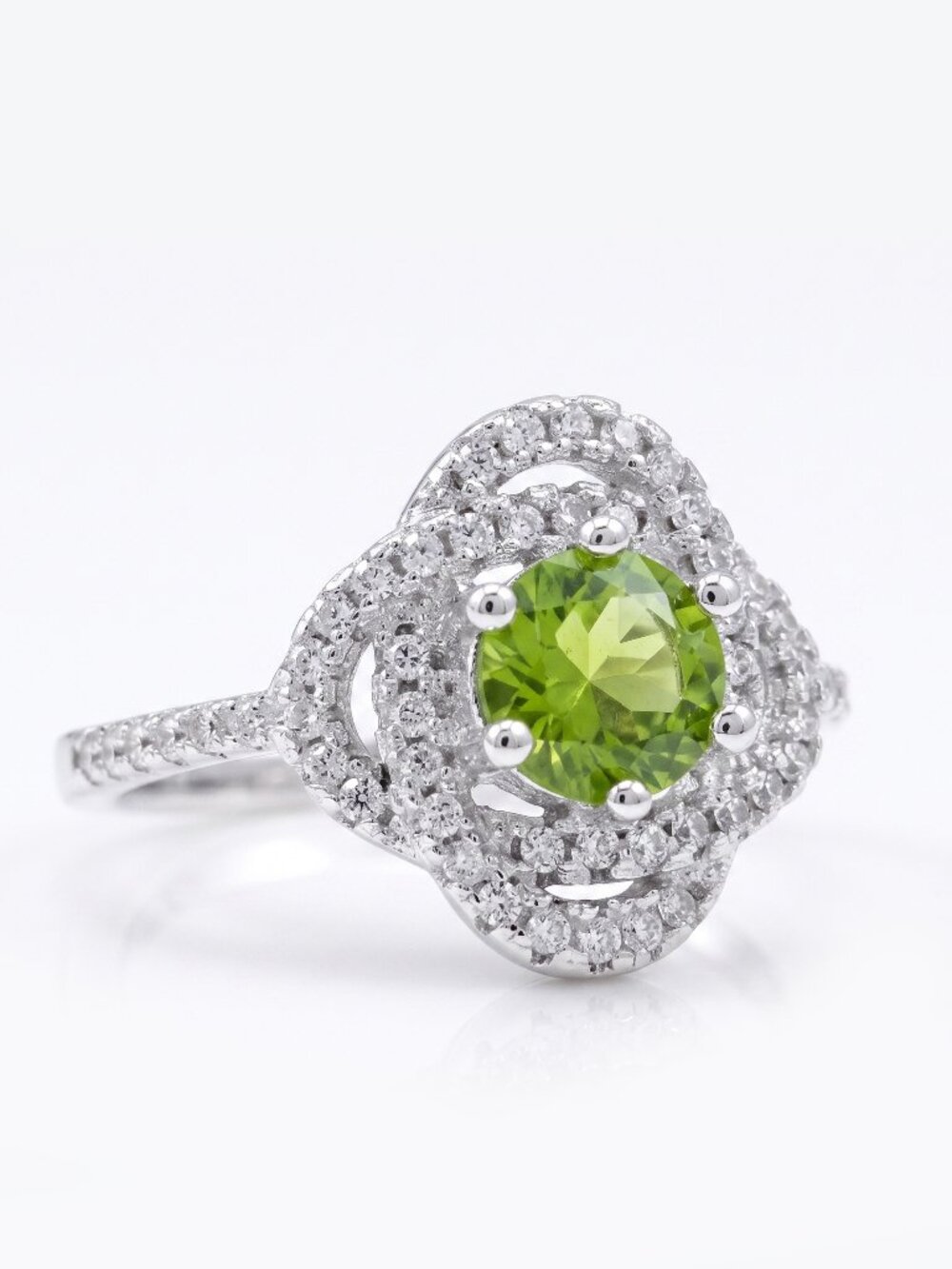 Green Peridot ring, size 7, 925 Sterling Silver Charmed Aroma